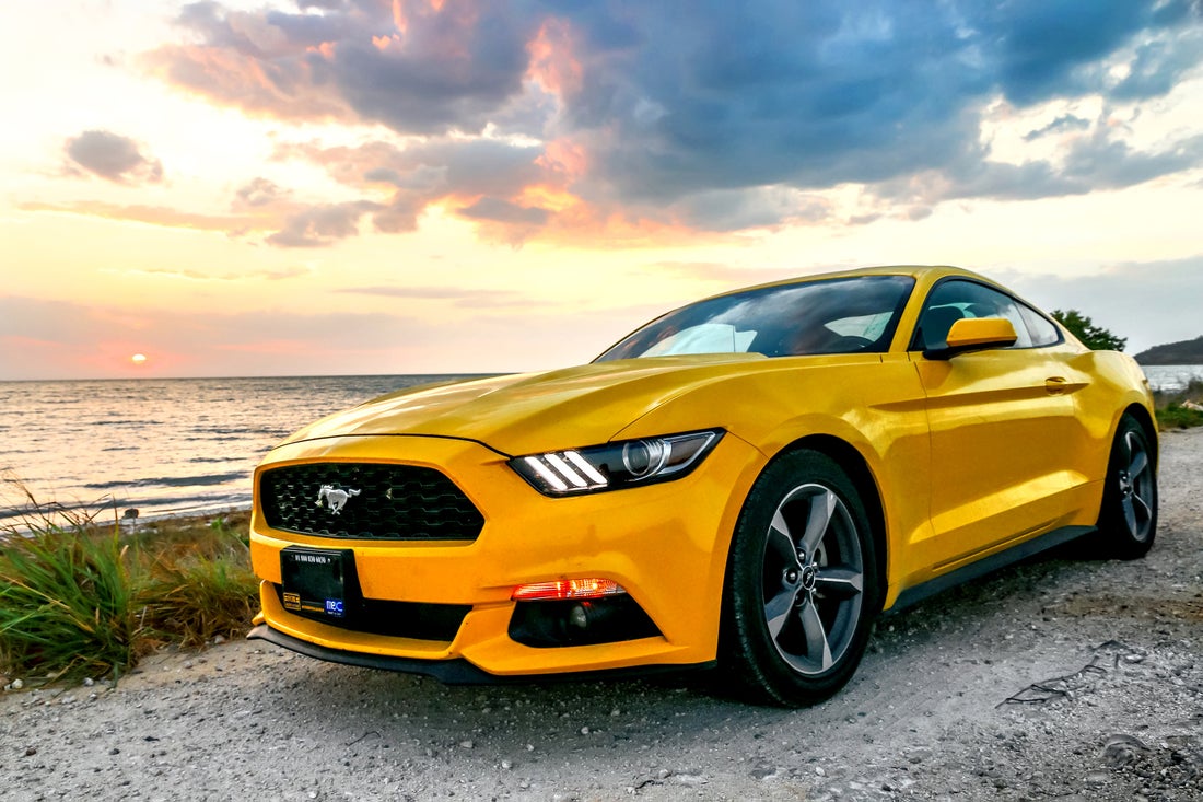 a car parked on a beach